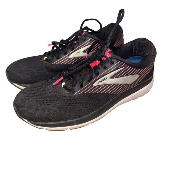 Brooks Addiction 14 Road Running Shoes 10.5 Black Pink Trail Sneakers Cushioned - Picture 2 of 12